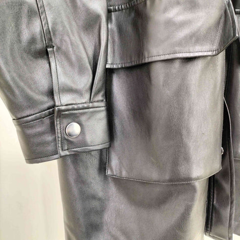 ジーナシス JEANASIS ビッグシルエット フェイクレザー ジャケット レディース FREE