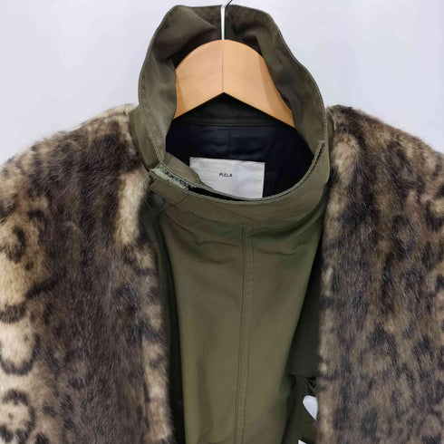 トーガプルラ TOGA PULLA ドッキングレオパード ミリタリーコート レディース 36