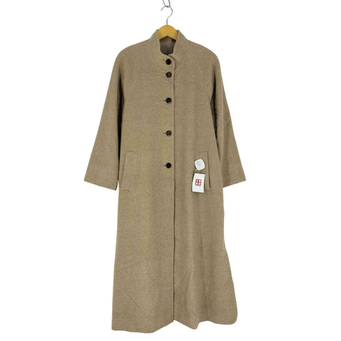 ウール カシミヤ スタンドカラー ロングコート レディース JPN:42 42