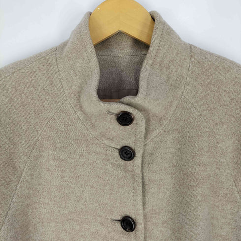 ウール カシミヤ スタンドカラー ロングコート レディース JPN:42 42