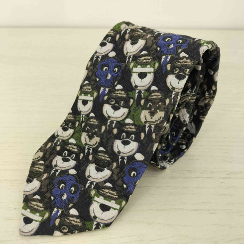 イッセイミヤケ ISSEY MIYAKE シルク キャラクタープリント ネクタイ メンズ
