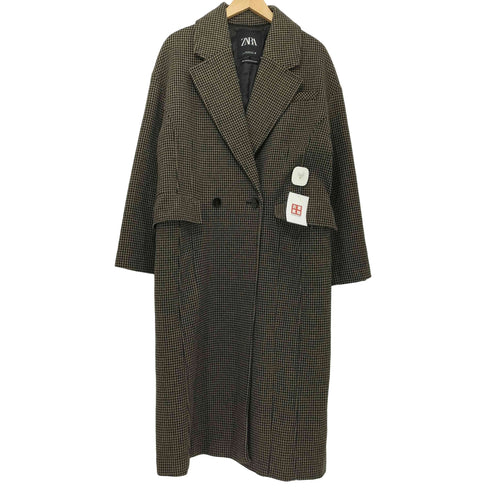 ザラ ZARA ウールミックス ハウンドトゥース コート チェスターコート レディース import:S