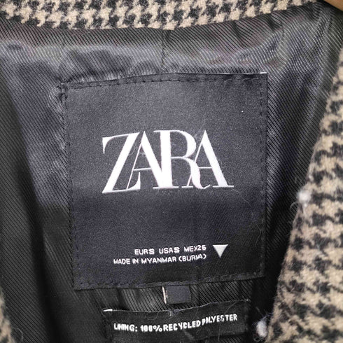ザラ ZARA ウールミックス ハウンドトゥース コート チェスターコート レディース import:S