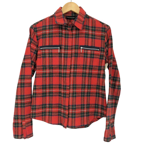 ダナキャランニューヨークジーンズ DKNY JEANS タータンチェック ジップジャケット レディース US:4