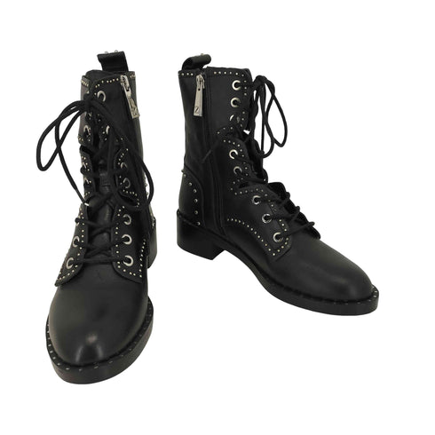 ザラ ZARA スタッズ 厚底 レースアップブーツ レディース JPN:23