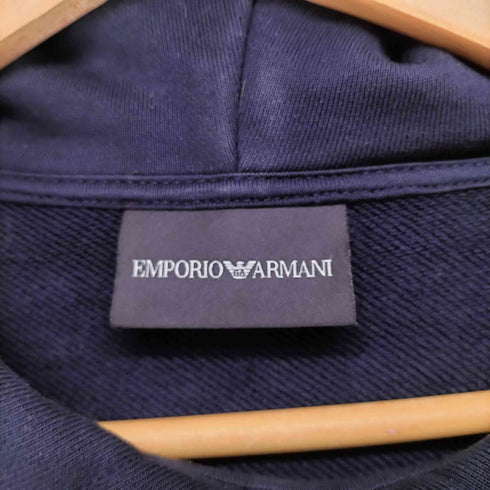 エンポリオアルマーニ EMPORIO ARMANI グラデーションイーグル刺繍 サイドジップ プルオーバーパーカー メンズ import:XS