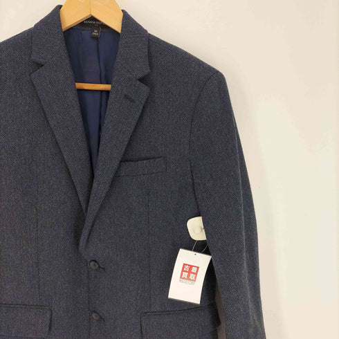 バナナリパブリック BANANA REPUBLIC 総裏 ヘリンボーン ウール 2B テーラード ジャケット メンズ US:36