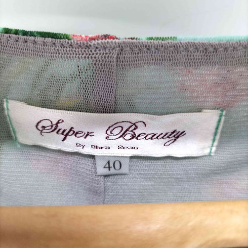 スーパービューティ super beauty 7丈袖 花柄リボンワンピース レディース JPN:40