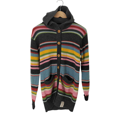 ローカルモーション local motion アクリル混 マルチカラーボーダーカーディガン レディース L