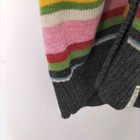 ローカルモーション local motion アクリル混 マルチカラーボーダーカーディガン レディース L