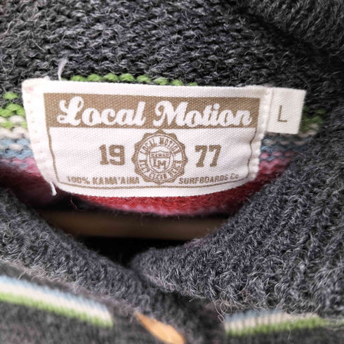 ローカルモーション local motion アクリル混 マルチカラーボーダーカーディガン レディース L