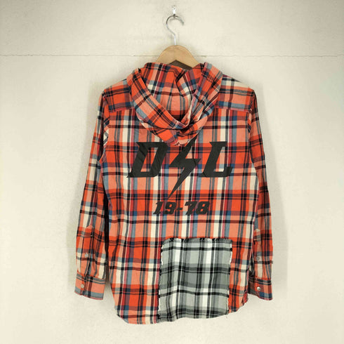 ディーゼル DIESEL 背面プリント チェック柄 ジップアッププルオーバーパーカー メンズ