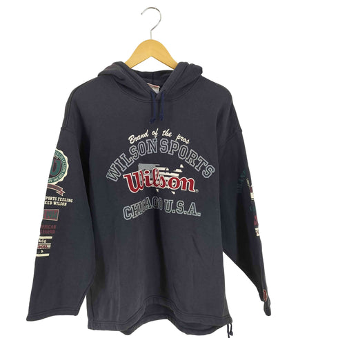 ウィルソン Wilson 90S 日本製 ロゴ刺繍プリントパーカー メンズ JPN:M