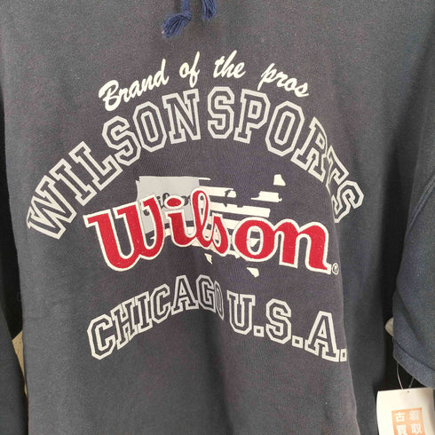 ウィルソン Wilson 90S 日本製 ロゴ刺繍プリントパーカー メンズ JPN:M