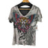 BLACK LABEL AFFLICTION アニマルラインストーン VネックTシャツ メンズ import:M