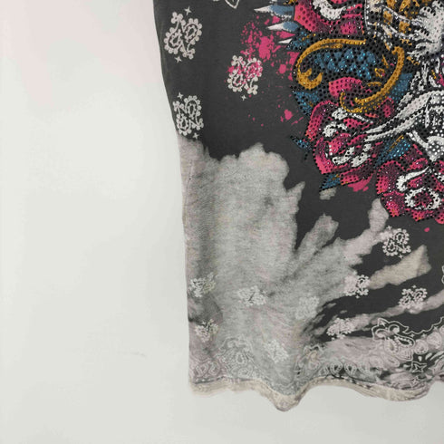 BLACK LABEL AFFLICTION アニマルラインストーン VネックTシャツ メンズ import:M