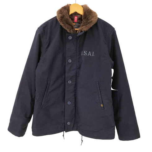 アルファインダストリーズ ALPHA INDUSTRIES N-1 DECK JACKET ミリタリー デッキ ジャケット UNIVERSALジップ ステンシル メンズ import:L