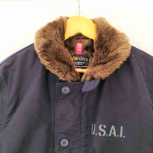 アルファインダストリーズ ALPHA INDUSTRIES N-1 DECK JACKET ミリタリー デッキ ジャケット UNIVERSALジップ ステンシル メンズ import:L