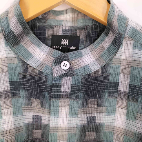 アイムイッセイミヤケ im ISSEY MIYAKE 80S~90S ハミルトン 総柄 比翼 スタンドカラーシャツ メンズ JPN:M