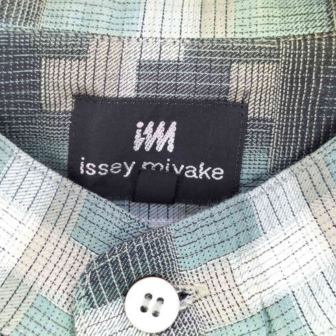 アイムイッセイミヤケ im ISSEY MIYAKE 80S~90S ハミルトン 総柄 比翼 スタンドカラーシャツ メンズ JPN:M