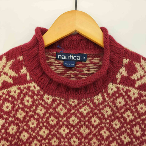 ノーティカ NAUTICA 90S ノルディック柄 ロールネック ウール ニット メンズ import:M