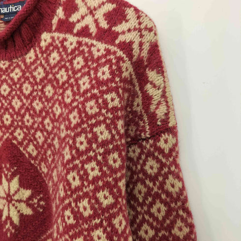 ノーティカ NAUTICA 90S ノルディック柄 ロールネック ウール ニット メンズ import:M