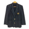 バーバリーズ BURBERRYS ストライプ ウール 金ボタン ワッペン装飾 パワーショルダー 2B テーラードジャケット レディース