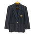 バーバリーズ BURBERRYS ストライプ ウール 金ボタン ワッペン装飾 パワーショルダー 2B テーラードジャケット レディース