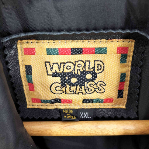 WORLD TOP CLASS ジップアップ ラグランスリーブ シープレザー ジャケット メンズ import:XXL