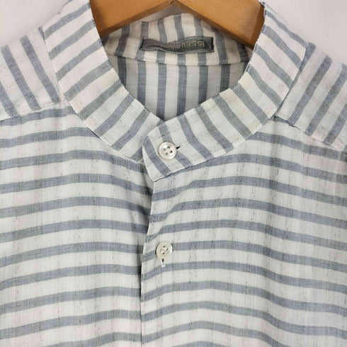 イッセイミヤケメン ISSEY MIYAKE MEN 80S 筆タグ ボーダー ボックスシルエット S/S シャツ メンズ JPN:M