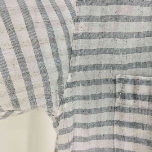 イッセイミヤケメン ISSEY MIYAKE MEN 80S 筆タグ ボーダー ボックスシルエット S/S シャツ メンズ JPN:M