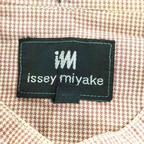アイムイッセイミヤケ im ISSEY MIYAKE 80~90S フロントタック 千鳥格子 S/S スタンドカラーシャツ メンズ JPN:L