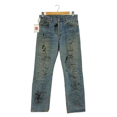 リーバイス Levis 90S USA製 501 裏524 ボタンフライ ペイント加工 デニムパンツ メンズ W34 L32