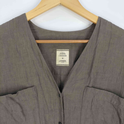 ジャーナルスタンダードレサージュ JOURNAL STANDARD Lessage 21SS Vネックマキシ長袖ワンピース レディース