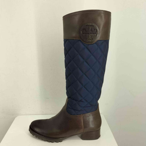 トリーバーチ TORY BURCH キルティング レザーロングブーツ レディース 7M