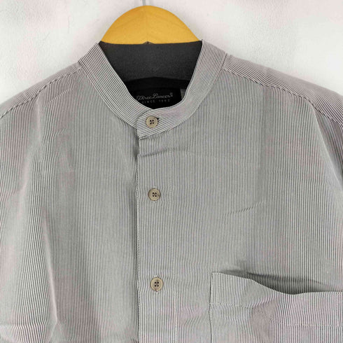 エディーバウアー Eddie Bauer ポリ混 バンドカラーレーヨンシャツ メンズ import:L