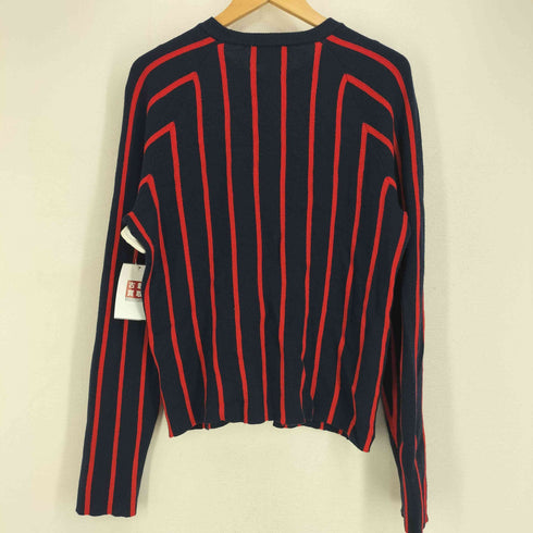 カルバンクライン CALVIN KLEIN ウール ストライプ ラグラン ニット レディース import:L