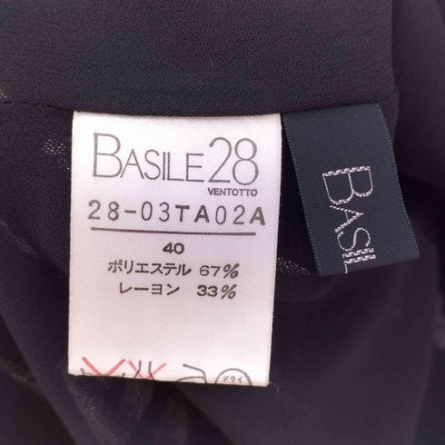 バジーレヴェントット BASILE28 シアー フラワー ジャガード S/S ブラウス レディース JPN:40