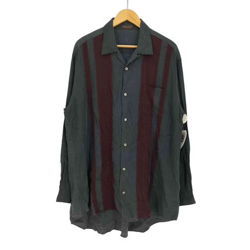ワイズフォーメン Ys for men 90s 茶タグ ライン 生地切替 開襟 長袖シャツ メンズ