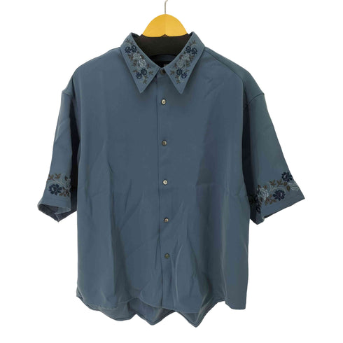 ハレ HARE フラワーモチーフレースラインシャツ 半袖 メンズ FREE