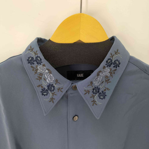 ハレ HARE フラワーモチーフレースラインシャツ 半袖 メンズ FREE