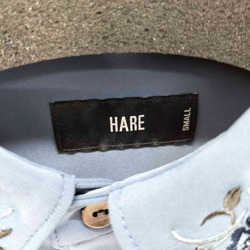 ハレ HARE フラワーモチーフレースラインシャツ 半袖 メンズ FREE