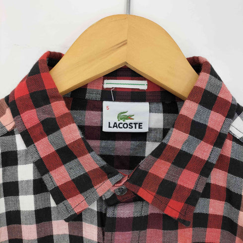ラコステ LACOSTE ロゴ刺繍 コットン ブロックチェック グラデーションシャツ メンズ JPN:5