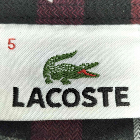 ラコステ LACOSTE ロゴ刺繍 コットン ブロックチェック グラデーションシャツ メンズ JPN:5