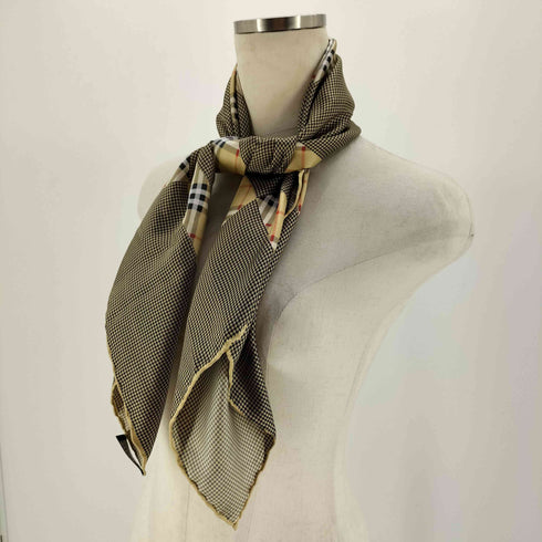 バーバリーズ BURBERRYS イタリア製 シルク 100 ノバチェック スカーフ レディース