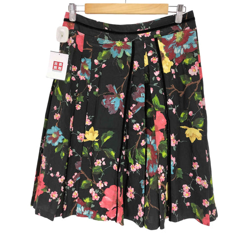 ケンゾー KENZO コットンレーヨン 花柄プリーツスカート レディース 40