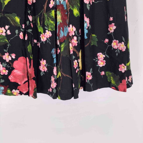 ケンゾー KENZO コットンレーヨン 花柄プリーツスカート レディース 40