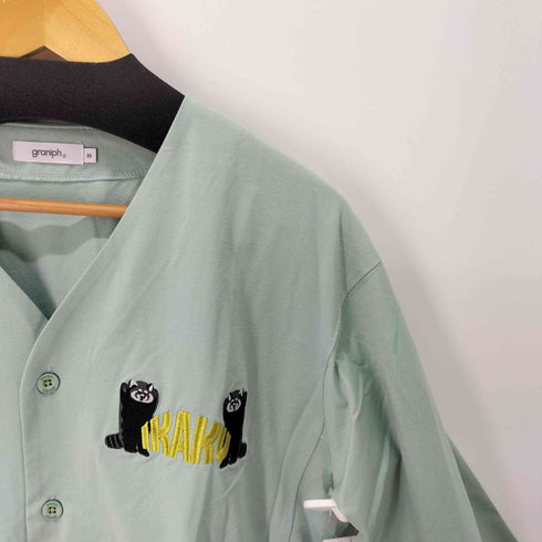 デザインティーシャツストアグラニフ Design Tshirts Store graniph ノーカラー レッサーパンダ威嚇 長袖シャツ メンズ JPN:M