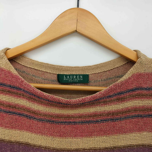 ローレンラルフローレン LAUREN RALPH LAUREN ボーダー スリット ノースリーブ カットソー レディース