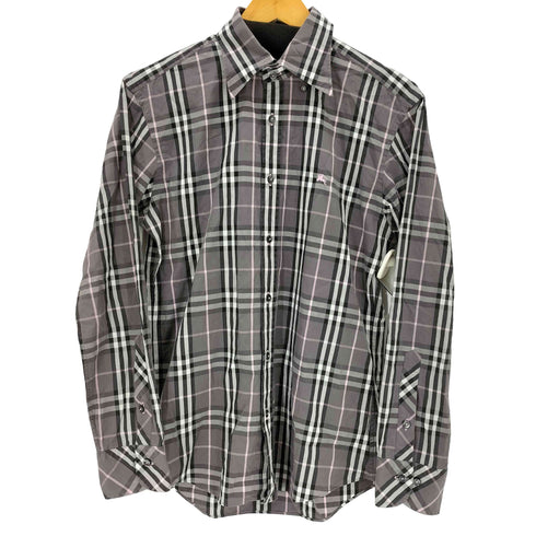 バーバリーブラックレーベル BURBERRY BLACK LABEL ロゴ刺繍 L/S BDチェックシャツ メンズ JPN:2